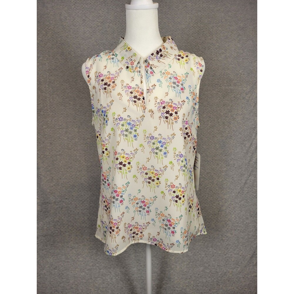 NWT Cabi 5535 Dainty Floral Chiffon Essential Blouse w Tank Top Womens Small